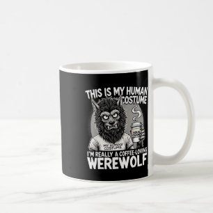 Koffie-liefhebbende weerwolf menselijk kostuum Fun Koffiemok