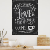 KOFFIE LIEFHEBBERS KEUKEN CHALKBOARD POSTER (Keuken)