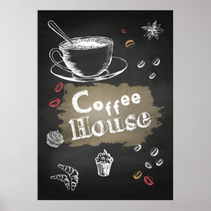Koffie Lover Coffee House Blackboard Poster