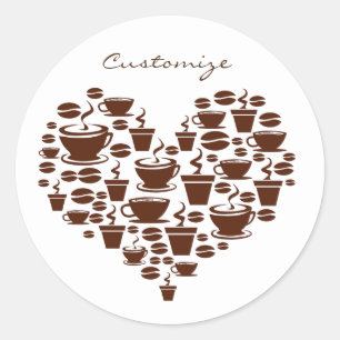 Koffie Lover Heart Thunder_Cove Ronde Sticker