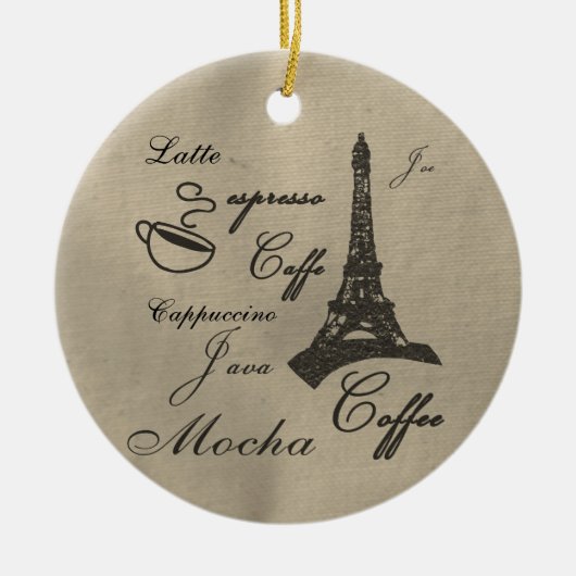 Koffie Lovers kerstversiering Keramisch Ornament (Voorkant)