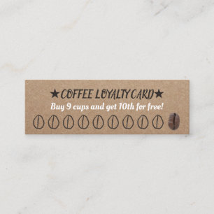 Koffie Loyalty Card Rustic 10 Punch