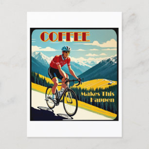 Koffie maakt dit mogelijk fietsen briefkaart