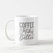 Koffie maakt het leven beter koffiemok (Links)