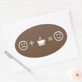 Koffie maakt je gelukkig ovale sticker (Envelop)