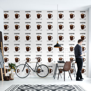 Koffie maakt me gelukkig Koffie Behang