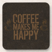 Koffie maakt me gelukkige koffie-overs bier onderzetter (Voorkant)