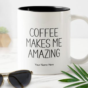 Koffie Maakt Me Ongelooflijk Grappige Quote Uitdru Tweekleurige Koffiemok
