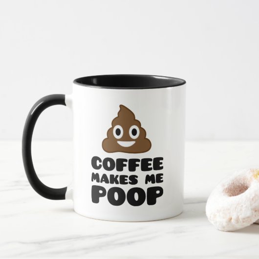 Koffie maakt me poep-Mok Mok (Met donut)