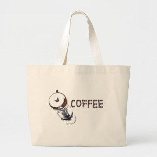 Koffie MagieGeniet, 'eerste ding 's ochtends', ' Grote Tote Bag