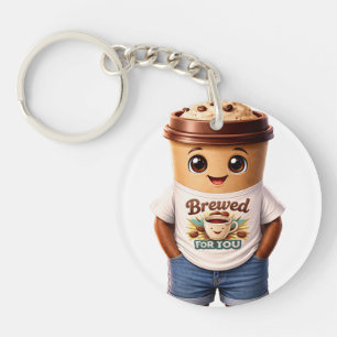 Koffie Man – Leuke Vormgeving voor Ware Koffie Kon Sleutelhanger