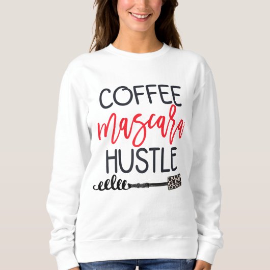 Koffie Mascara Hustle Leopard Schattigee Make-up Q Trui (Voorkant)