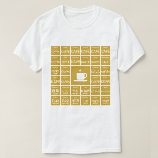 Koffie - Meertaligheid T-shirt (Design voorkant)