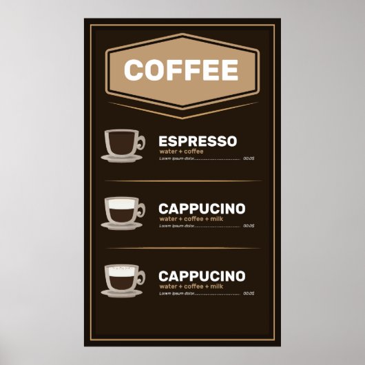 Koffie menu poster (Voorkant)