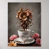 Koffie met chocoladebloem poster (Voorkant)