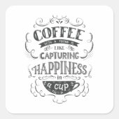 Koffie met een vriend vierkante sticker (Voorkant)