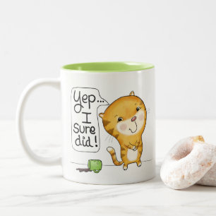 Koffie met kattenkat tweekleurige koffiemok
