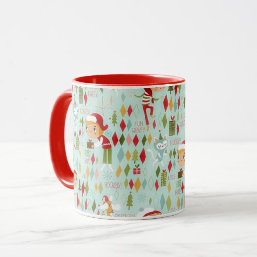 Koffie met kerstcadeau en Mokken met cadeau voor t (Voorkant links)