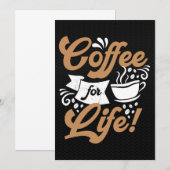 Koffie met koffieverlengsnoer voor leven kaart (Voorkant / Achterkant)