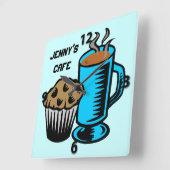 Koffie met Muffin Square Wall klok (Hoek)