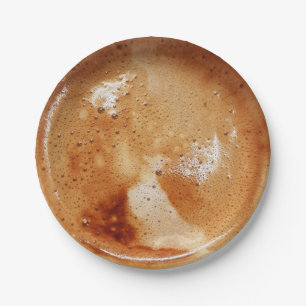 Koffie met roomcrème-afbeelding voor koffieliefheb papieren bordje