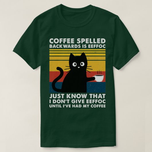 Koffie met ruggegraat is Eeffoc - grappig zwart C T-shirt (Design voorkant)