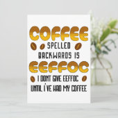 Koffie met ruggegraat kaart (Staand voorkant)