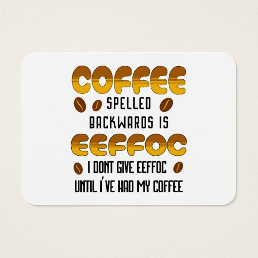 Koffie met ruggegraat visitekaartje (Voorkant)