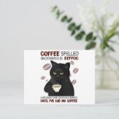 Koffie met rugspeling weet alleen maar dat briefkaart (Staand voorkant)