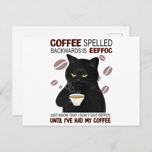 Koffie met rugspeling weet alleen maar dat briefkaart (Voorkant / Achterkant)