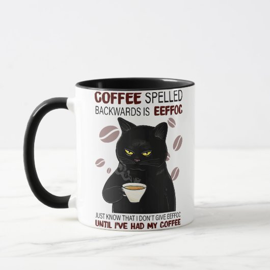 Koffie met rugspeling weet alleen maar dat mok (Links)