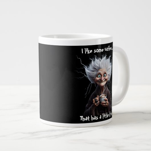 Koffie met schop! extra grote beker (Voorkant rechts)