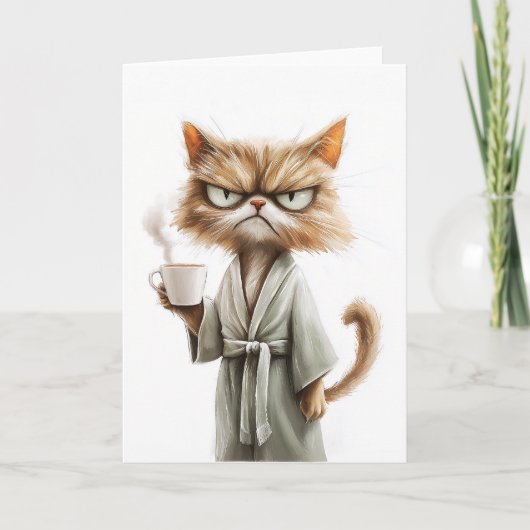 Koffie met trompy Cat Needs Kaart (Voorkant)