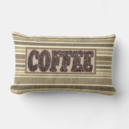 "Koffie" Minimalistische koffiebonen aardtoon Kussen