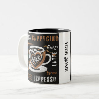 Koffie Mocca Cappucino Esspreso Cafe'Latte Tweekleurige Koffiemok