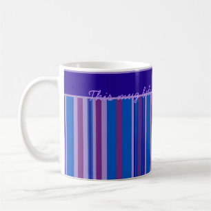 Koffie-Mok: Aanpasbaar blauw, slijm, roze strepen Koffiemok