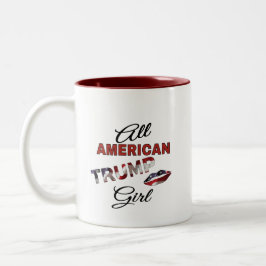 Koffie Mok: All American Trump Girl Tweekleurige Koffiemok