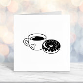 Koffie-Mok en chocolade-donut met sprinken Zelfinktende Stempel