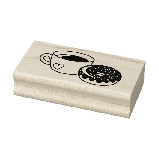 Koffie-Mok en chocolade-donut Rubberstempel (Stempel)