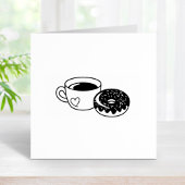Koffie-Mok en chocolade-donut Rubberstempel