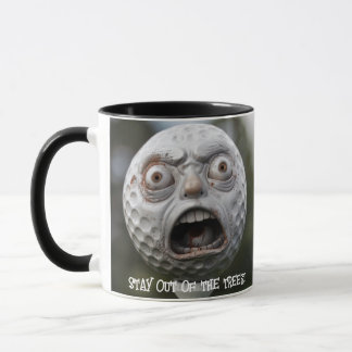 Koffie Mok Golfer, "Blijf uit de bomen!"