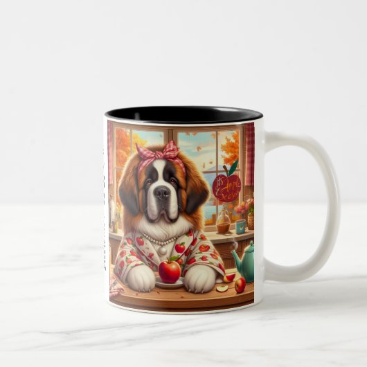 Koffie Mok Herfst Saint Bernard artwork (Rechts)