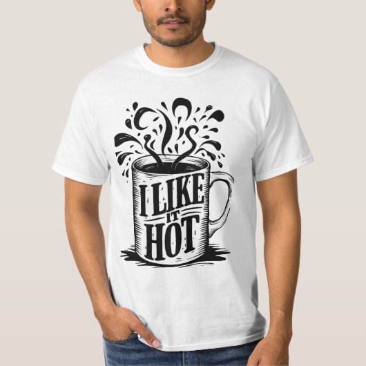 Koffie mok - Ik hou van het warm T-shirt (Voorkant)