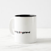 Koffie Mok: "Ik hou van mijn vriend" Tweekleurige Koffiemok (Voorkant links)