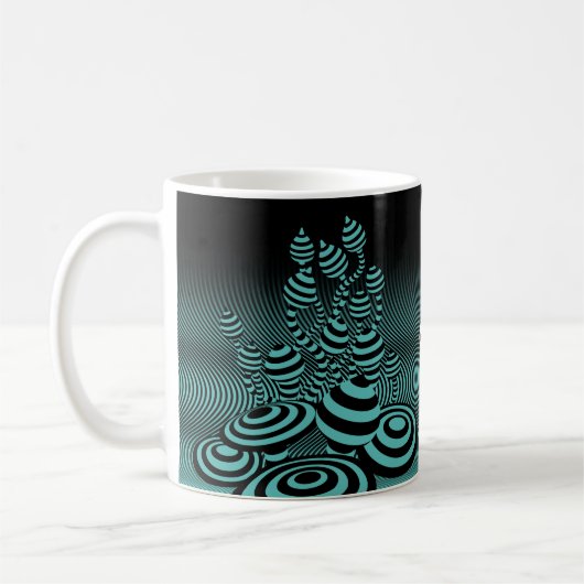 Koffie mok Jade Magic Mushrooms keramiek. (Links)