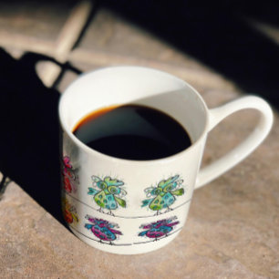 Koffie mok (kleurrijke grillige vogels 01)