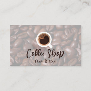 Koffie Mok   Koffiebonen Achtergrond Visitekaartje
