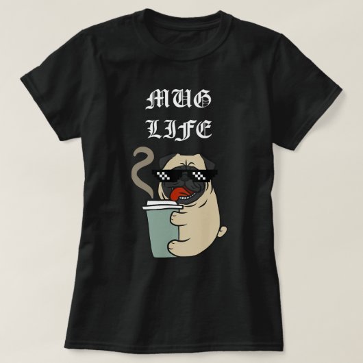 Koffie Mok Life Pug Funny Coffee T-shirt (Design voorkant)