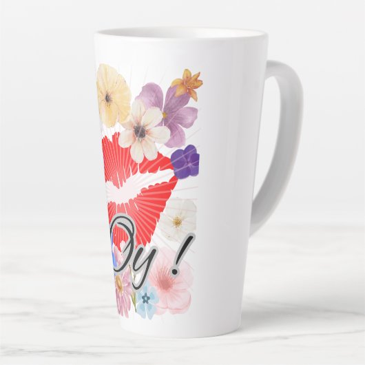 Koffie mok: Lippen en bloemen Latte Mok (Rechterhoek)