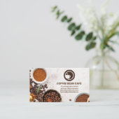 Koffie-Mok Logo | Koffiebonen Visitekaartje (Staand voorkant)